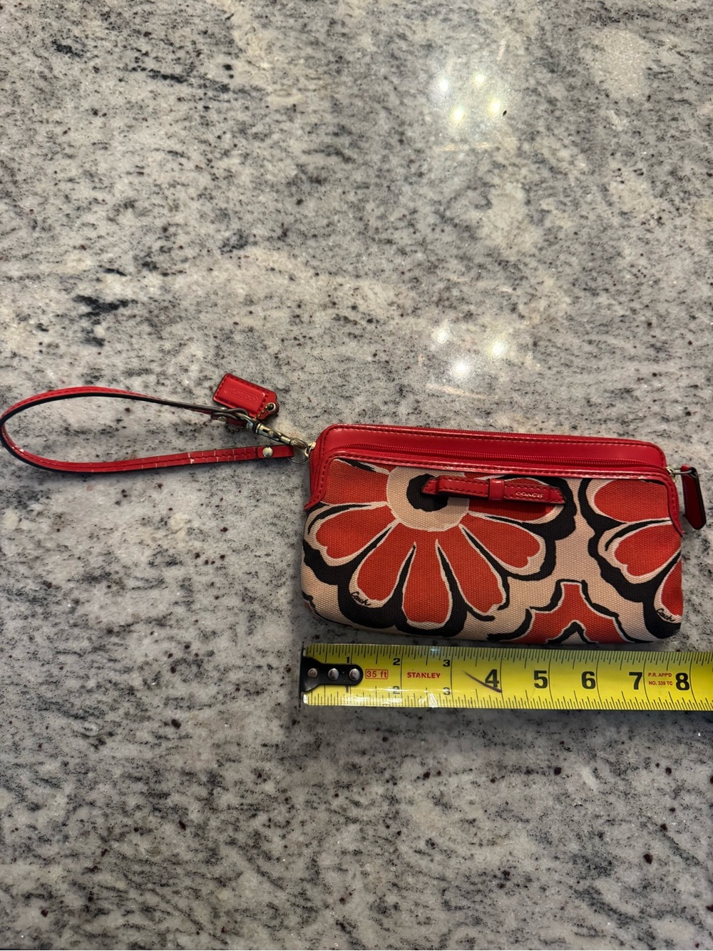 Coach Poppy Floral Double Zip Wristlet Wallet